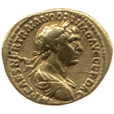 Quinarius Aureus - Trajan P M TR P COS VI P P S P Q R; Victory front