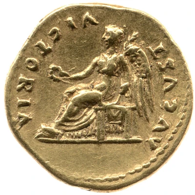 Quinarius Aureus - Vespasian VICTORIA AVGVST; Victory back
