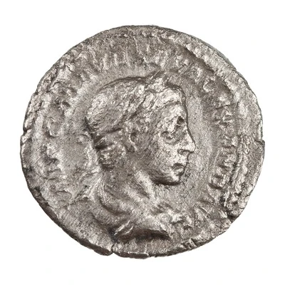 Quinarius - Severus Alexander P M TR P II COS P P; Jupiter front