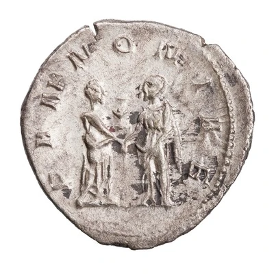 Quinarius - Trajan Decius VICTORIA AVG; Victory back