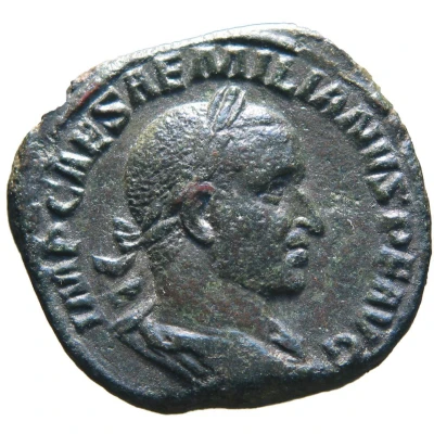 Sestertius - Aemilianus APOL CONSERVAT S C; Apollo front