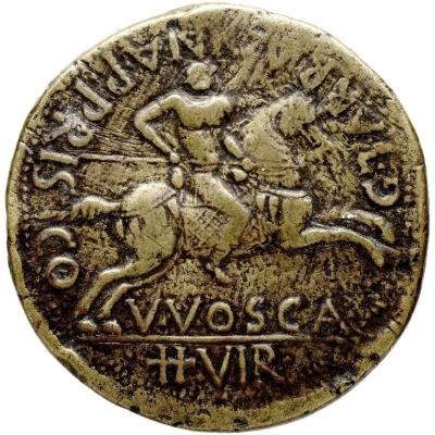 Sestertius - Caligula G TARRACINA P PRISCO V V OSCA II VIR back