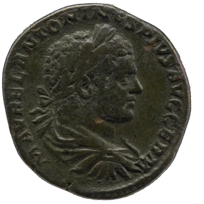 Sestertius - Caracalla P M TR P XVIII IMP III COS IIII P P S C; Asclepius and Telesphorus front