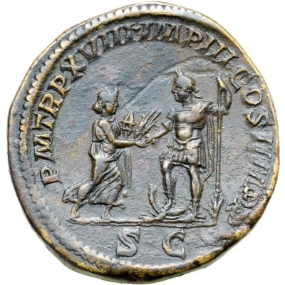 Sestertius - Caracalla P M TR P XVIII IMP III COS IIII P P S C; Isis back