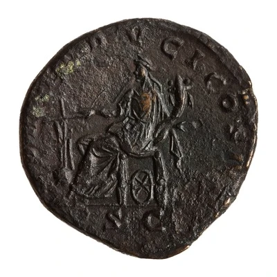 Sestertius - Clodius Albinus FORT REDVCI COS II S C; Fortuna back