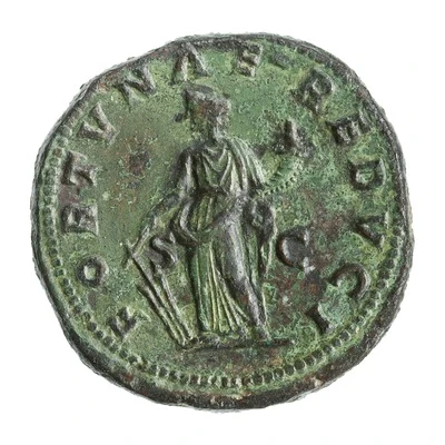 Sestertius - Elagabalus FORTVNAE REDVCI S C; Fortuna back