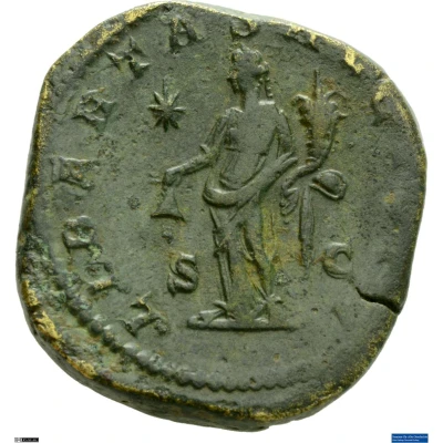 Sestertius - Elagabalus LIBERTAS AVG S C; Libertas back