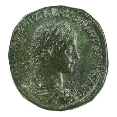 Sestertius - Elagabalus P M TR P III COS III P P S C; Sol front