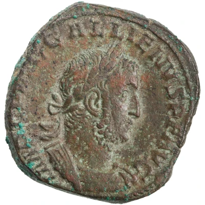 Sestertius - Gallienus APOLLINI CONSERVA S C; Apollo front