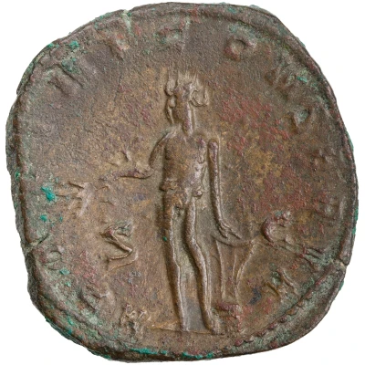 Sestertius - Gallienus APOLLINI CONSERVA S C; Apollo back