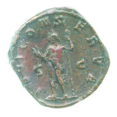 Sestertius - Gallienus IOVI CONSERVA S C; Jupiter back