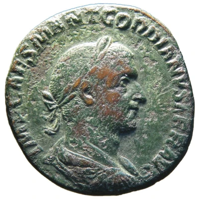 Sestertius - Gordian I ROMAE AETERNAE S C; Roma and Victory front
