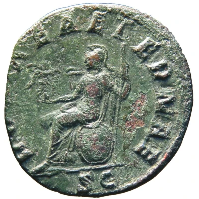 Sestertius - Gordian I ROMAE AETERNAE S C; Roma and Victory back