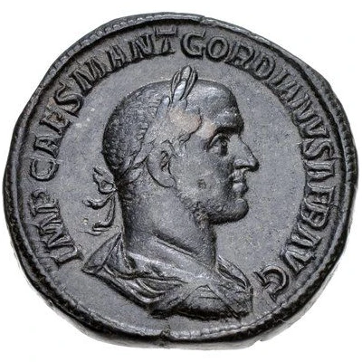 Sestertius - Gordian II VIRTVS AVGG S C; Virtus front