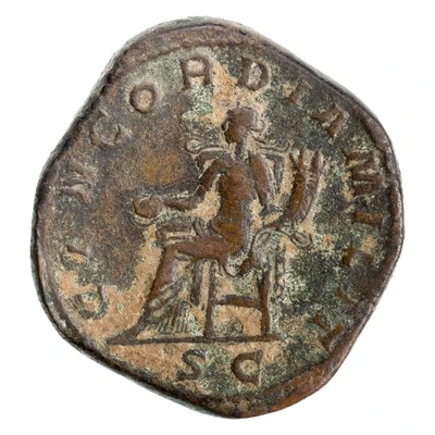 Sestertius - Gordian III CONCORDIA MILIT AVG S C; Concordia back