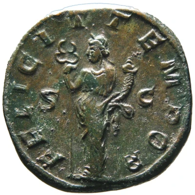 Sestertius - Gordian III FELICITAS TEMPOR S C; Felicitas back