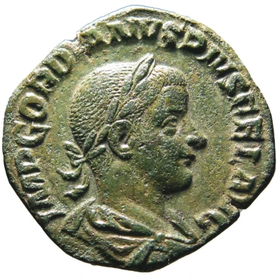 Sestertius - Gordian III FIDES MILITVM S C front