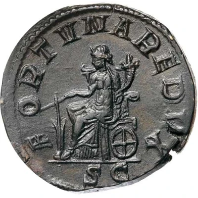 Sestertius - Gordian III FORTVNA REDVX S C; Fortuna back