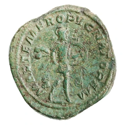 Sestertius - Gordian III MARTEM PROPVGNATOREM S C; Mars back
