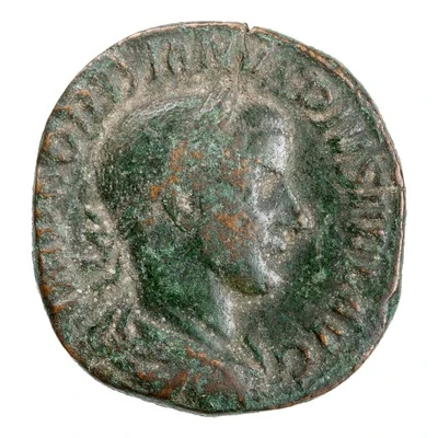 Sestertius - Gordian III P M TR P III COS II P P S C; Apollo front