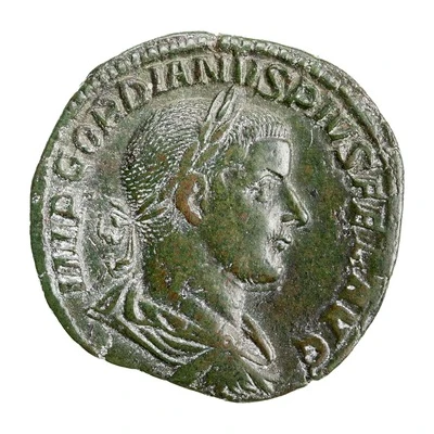 Sestertius - Gordian III P M TR P VII COS II P P S C; Mars front