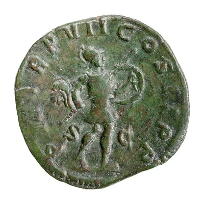 Sestertius - Gordian III P M TR P VII COS II P P S C; Mars back