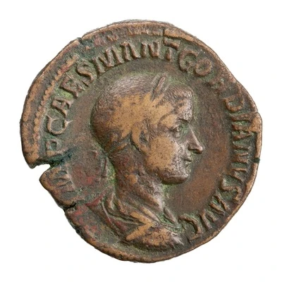 Sestertius - Gordian III ROMAE AETERNAE S C; Roma front