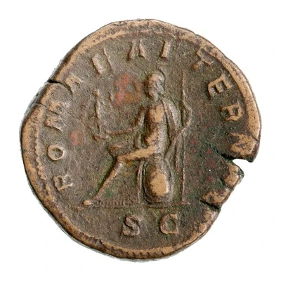 Sestertius - Gordian III ROMAE AETERNAE S C; Roma back