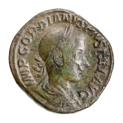 Sestertius - Gordian III VIRTVS AVG S C; Virtus front