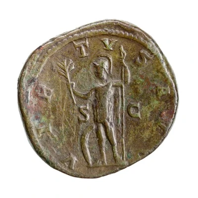 Sestertius - Gordian III VIRTVS AVG S C; Virtus back