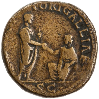 Sestertius - Hadrian RESTITVTORI GALLIAE S C; Gallia back