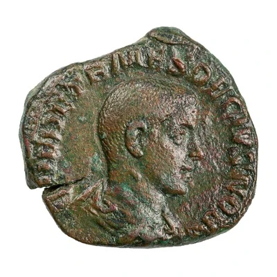 Sestertius - Herennius Etruscus as Caesar PIETAS AVGG S C; Mercury front