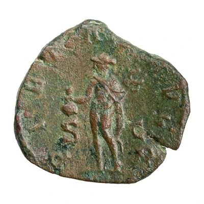 Sestertius - Herennius Etruscus as Caesar PIETAS AVGG S C; Mercury back