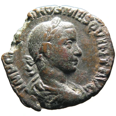 Sestertius - Hostilian QVINTO FELIX S C; Pax front