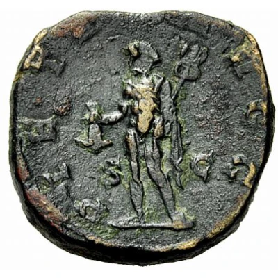 Sestertius - Hostilian as Caesar PIETAS AVGG S C; Mercury back
