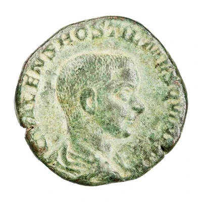 Sestertius - Hostilian as Caesar PRINC IVVENT S C; Apollo front