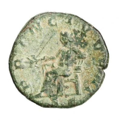 Sestertius - Hostilian as Caesar PRINC IVVENT S C; Apollo back