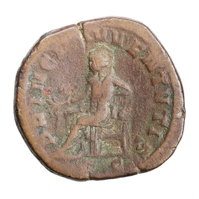 Sestertius - Hostilian as Caesar PRINCIPI IVVENTVTIS S C; Apollo back