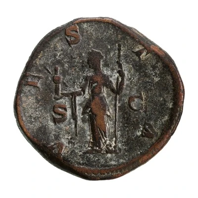Sestertius - Julia Mamaea VESTA S C; Vesta back