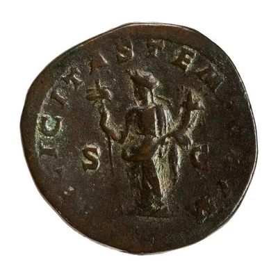 Sestertius - Macrinus FELICITAS TEMPORVM S C; Felicitas back