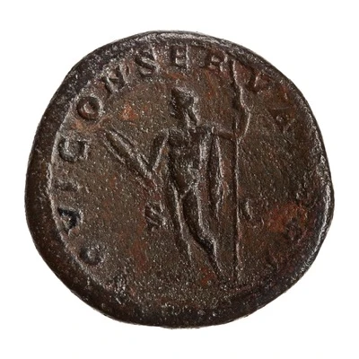 Sestertius - Macrinus IOVI CONSERVATORI S C; Jupiter back