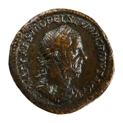Sestertius - Macrinus P M TR P II COS P P S C; Annona front