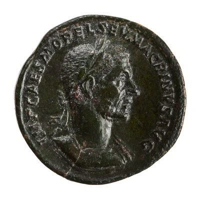 Sestertius - Macrinus PONTIF MAX TR P COS P P S C; Annona front