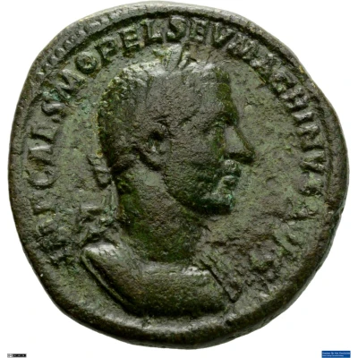 Sestertius - Macrinus PONTIF MAX TR P P P S C; Jupiter front
