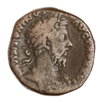 Sestertius - Marcus Aurelius GERMANIA SVBACTA IMP VI COS III S C; Germania front