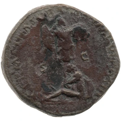 Sestertius - Marcus Aurelius GERMANIA SVBACTA IMP VI COS III S C; Germania back