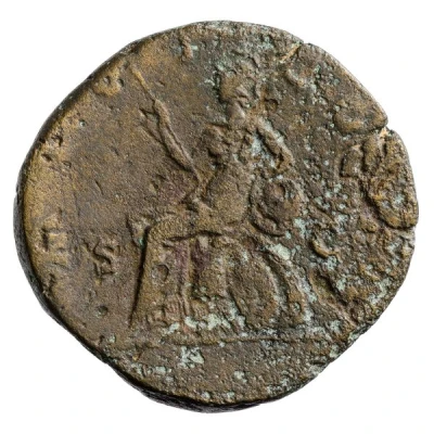 Sestertius - Marcus Aurelius IMP VI COS III S C; Roma back