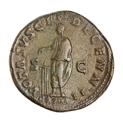 Sestertius - Marcus Aurelius VOTA SVSCEP DECENN II COS III S C back