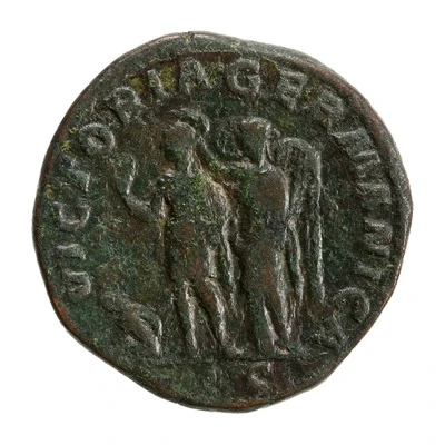 Sestertius - Maximinus Thrax VICTORIA GERMANICA S C; Victory back