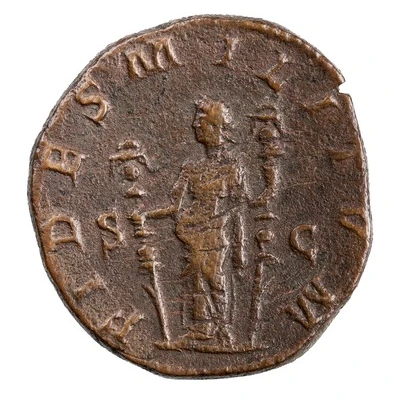 Sestertius - Philippus I FIDES MILITVM S C; Fides back